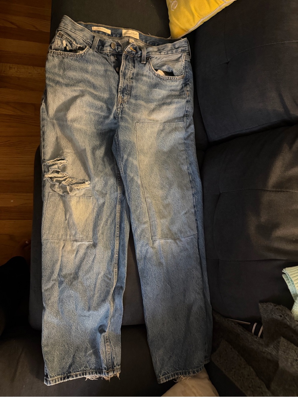 Women Distressed Light Blue Jeans